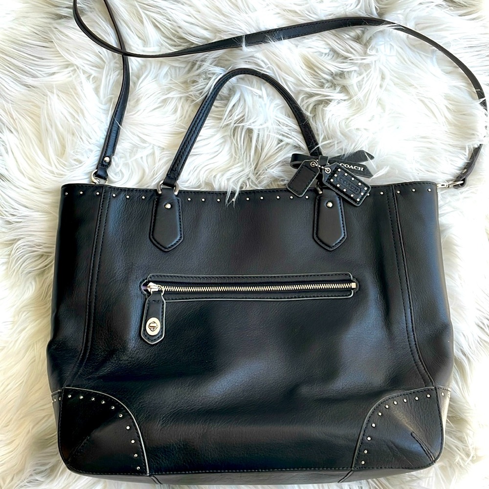 Coach black studded Y2K bag